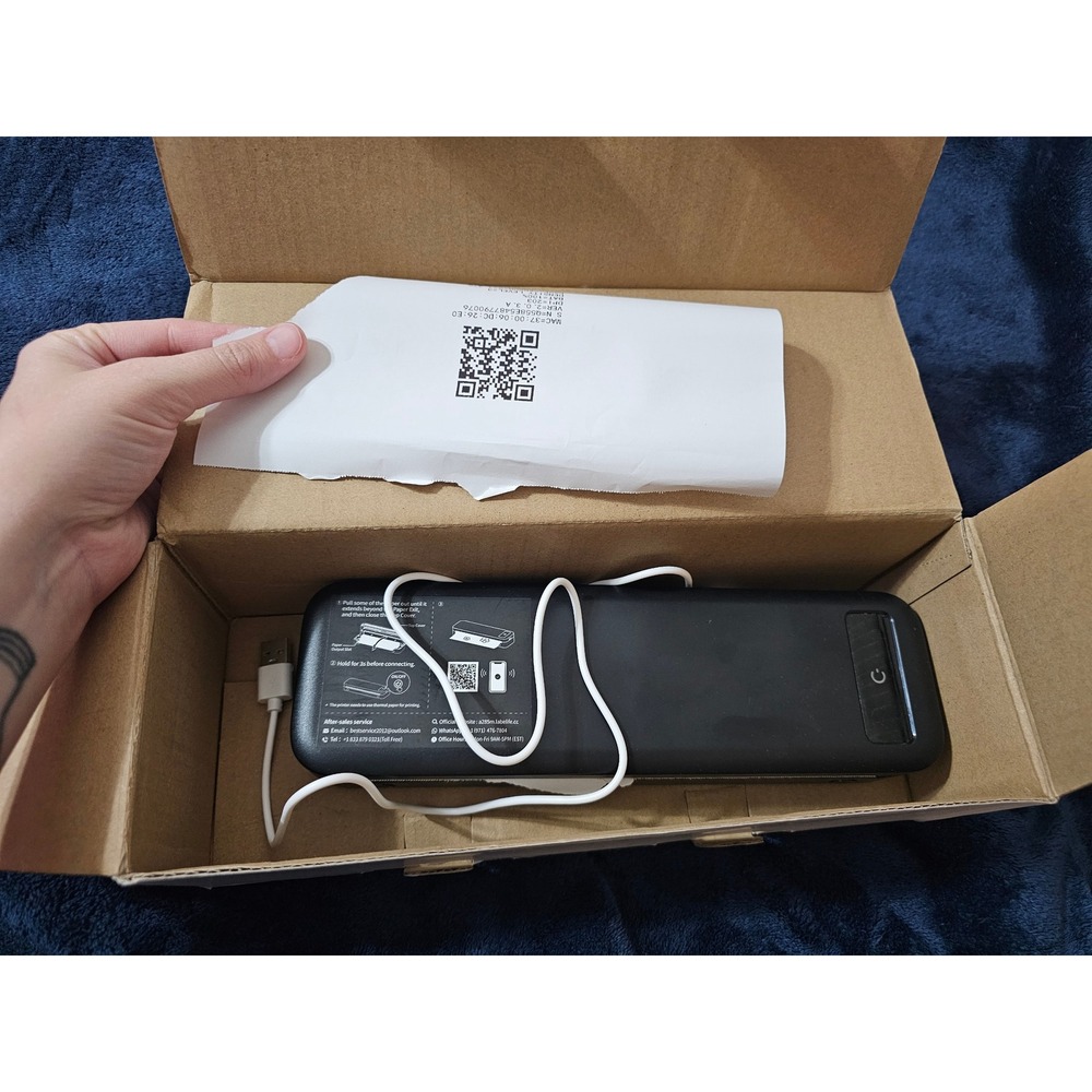 Portable Inkless Thermal Printer Wireless Bluetooth Mobile Travel Printer Black
